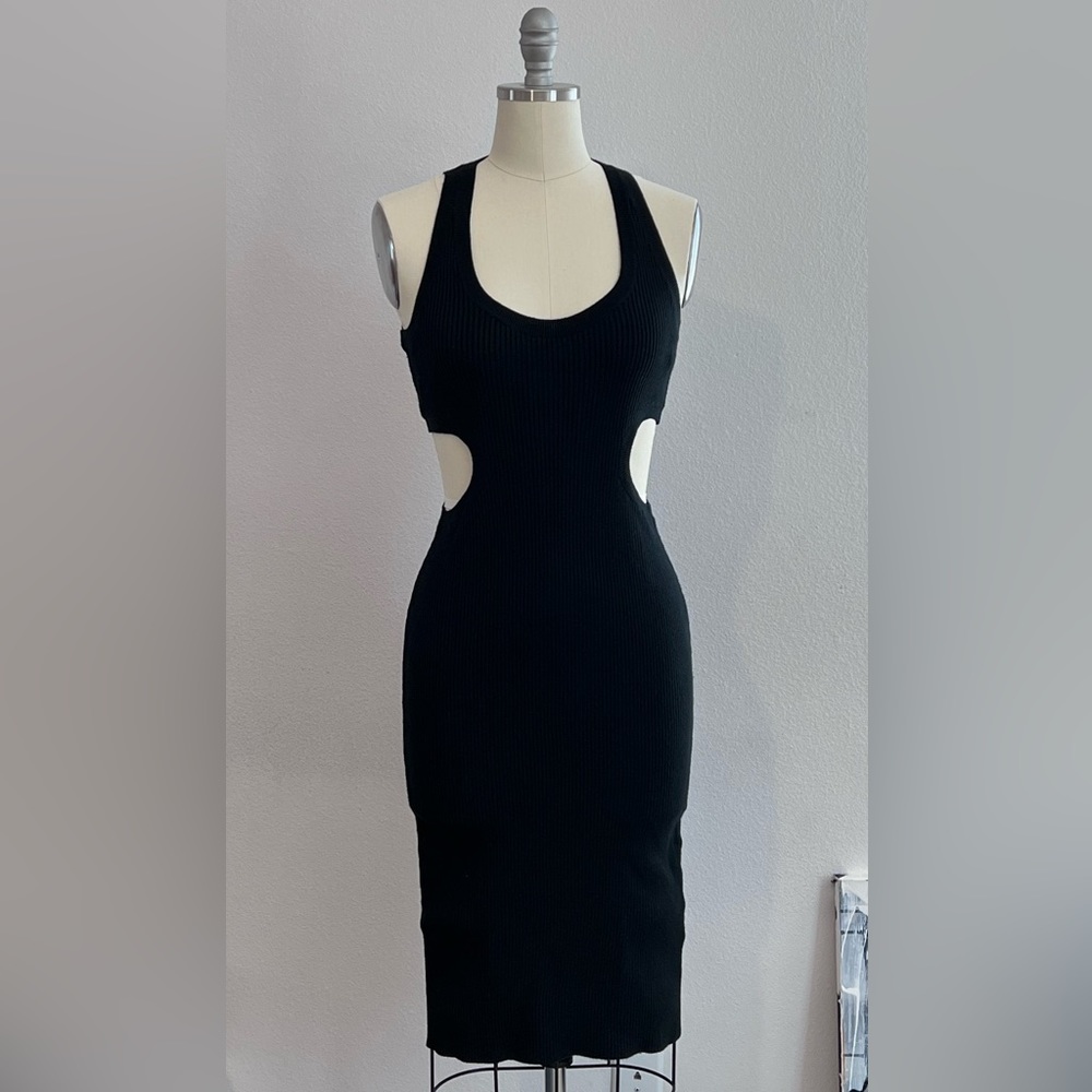 Sweater knit sexy cutout women’s little black dress Abercrombie petite size S